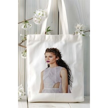 Art Hediye Zendaya Baskılı Bez Çanta Kişiye Özel Model 2 Çok Renkli