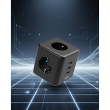 Elektronik Cihazlar İçin Akım Korumalı 3 Prizli Usb Li Küp Priz 0