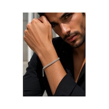 4 Sıra Gümüş Renk Hasır Örgü Çelik Bileklik Unisex Zarif Ve Modern Bileklik Gümüş - 906388833 Gümüş