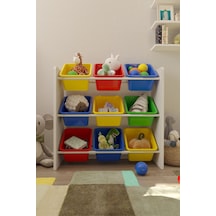 9 Sepetli Çok Amaçlı Oyuncak Dolabı Montessori Dolap