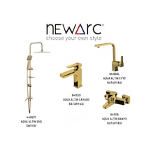 Newarc Aqua 440537 + 941528 + 941888L + 941518 Batarya Duş Ünitesi Set Altın