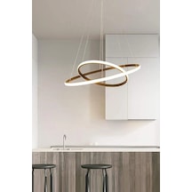 Rings 2 Eskitme Renk Salon Mutfak Beyaz Led 2 Li Avize Eskitme