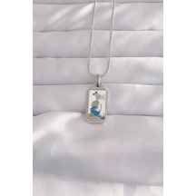 Mey İthalat 316l Çelik Gümüş Renk Beyaz Mineli Kız Figür Tarot Kolye - Özel Seri Meyeb66cdcee44728a51347057019