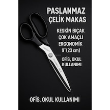Lexroo Taksun Paslanmaz Çelik Makas, Gl120, Keskin Bıçak, Ofis, Okul Kullanımı, Çok Amaçlı