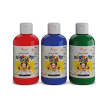 Kırmızı-mavi-yeşil Parmak Boyası 3'lü Set 3x250gr Yıkanabilir, Toksik İçermez, Çocuk Okul Kreş İçin