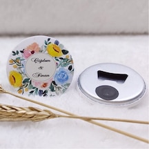 Rengarenk Söz Hediyeliği Buton Açacak Magnet  Sarı Çiçek(30 Adet)