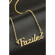 Fazilet İsimli Kolye Kişiye Özel Sarı