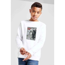 Tshirthane Rap Hiphop 2Pac Respect Cover Baskılı Unisex Çocuk Beyaz Sweatsh (534760723) Beyaz