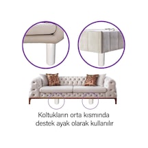 Serdivan 6'lı Set Mobilya Tv Ünitesi Çekyat Koltuk Kanepe Ayarlı M8 Destek Ayağı 15 Cm Beyaz Baza Ayak