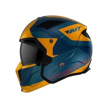 Mt Streetfighter Sv Totem C3 Çene Açılır Kask Mat Mavi - Sarı