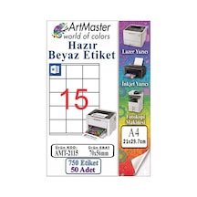 A4 Hazır Beyaz Etiket 70x56mm 50 Sayfa 1 Paket 15 Li Kendinden Yapışkanlı Fotokopi Lazer İnkjet Kağıdı Yazıcılar İçin
