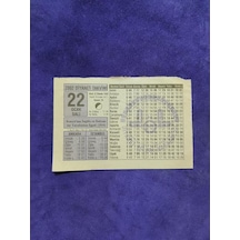 22 Ocak 2002 Takvim Yaprağı - Nostaljik Koleksiyonluk Takvim Yaprağı