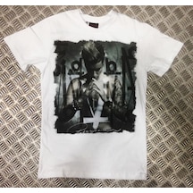 Stoned&Fame Justin Bieber Baskılı T-shirt Beyaz