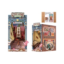Rolife Tgb13 Street Scene Kitap Köşesi Book Nook Dıy Minyatür Maket Model Seti Mini Dollhouse 3d Model Kit Detaylı Dekoratif Hobi Seti 3d Puzzle Tiny