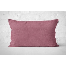 Tekli Kadife Dokulu Kırlent Kılıfı Gül Kurusu-2505 001