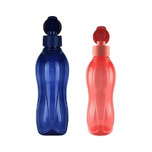 Tupperware Eko Şişe 1 Litre Lacivert Ve 750 Ml Mercan Yeşil