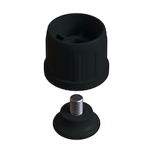Cateksss 38 Mm Kademeli Plastik Rotil Ayak M8 - Boru Profil Ayağı Tezgah Ayarlı Ayak Siyah - 35 Li Paket