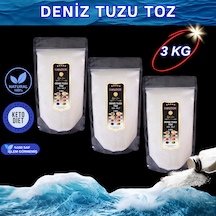Hanzade Bitkisel Saf Deniz Tuzu Toz Öğütülmüş İyot İlavesiz 3 x 1 KG