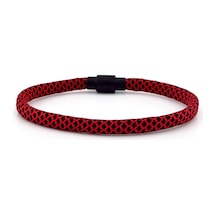 Kirmizi Siyah Paracord Ipli Miknatisli Erkek Bileklik M012D Çok Renkli