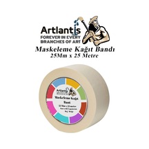 Maskeleme Bandı Kağıt Bant 25 Mm 25 Metre 1 Adet Boya Bantı Maskeleme Kağıt Bant Duvar Yağlı Boya Badana