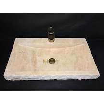 Traverten Batarya Çıkışlı Yay Patlatma Lavabo