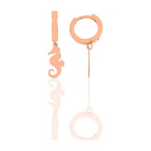 Söğütlü Silver Gümüş Deniz Atı Küpe Barcode Gold - Rose Gold - Rodyum