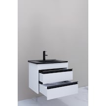 Levante 65 Cm Siyah Lavabolu Alt Modül Beyaz