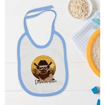 BK Kids Kişiye Özel Mavi Bebek Mama Önlüğü - Model 189 Mavi