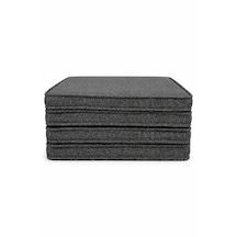 Keten Fitilli 53x46 Cm Sandalye Ölçüsüne Uygundur. 4 Parça Sandalye Koltuk Minder Seti Antrasit