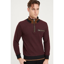 1039 Dewberry Erkek Sweatshırt-siyah-bordo Siyah-bordo