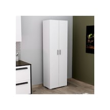 Kayra 2 Kapak 8 Raflı Çok Amaçlı Dolap - Beyaz Beyaz