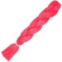 Simli Koyu Pembe Örgülük Saç 100 Gr.