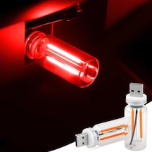 Neo Vista Kırmızı Usb Led Gece Lambası, Cam Tüp, Dokunmatik, Mini Taşınabilir, Usb Güç Kaynağı, Dim Edilebili Çok Renkli