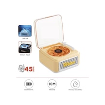 Nostalji Plak Görünüm Mini Dekor Waves Bt Işıklı Müzik Çalar Saat Tf Kart Aux Özellikli
