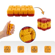 Taraftar Rengini Seç Fidget Cube - Sarı - Kırmızı - Dayanıklı Stres Küpü Ve Konsantrasyon Aracı