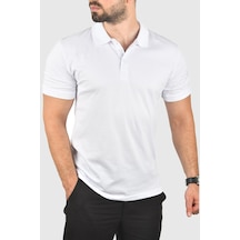 Rizzup Beyaz Büyük Beden Polo Yaka Tişört Nefes Alan Pamuklu Kumaş Battal Beden Erkek Tişört 2504349