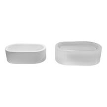 Tahtakale Toptancı Silikon 3d Oval Taş Tozu Saksı Ve Mumluk Kalıbı