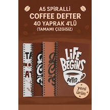 A5 Spiralli Coffee Defter 40 Yaprak 4'lü Tamamı Çizgisiz