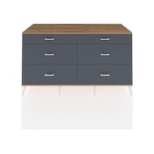 Kronos Konsol 6 Çekmeceli 176x59x99 Antrasit-çam/antrasit Antrasit-çam/antrasit