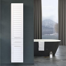 Orka Perge 35 Cm Beyaz Banyo Boy Çamaşır Dolabı Beyaz