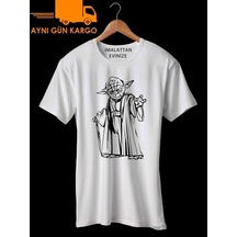 Yoda Traços Star Wars Tasarımlı Baskılı Tişört Ücretsiz Kargo