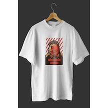 Noıssey -wed Work Harder Conrade Tasarım Baskılı Oversize T-shirt Tişört Beyaz