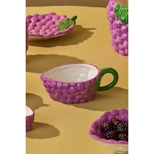Karaca Grape Üzüm Desenli Kulplu Kase 17 Cm Mor