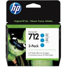 HP 3ED77A (712) MAVİ 29 ML 3 PACKS GENİŞ FOR  AT MUREKKEP KARTUŞU
