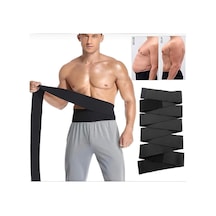Sauna Suit Bele Dolamalı 3 Metre Uzunluğunda Bele Sarmalı Korse Kemer Siyah