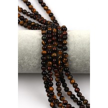 Multi Kaplan Gözü Doğal Taş Dizi 6 Mm Küre Kesim Çok Renkli