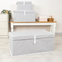Çok Amaçlı Düzenleyici Kapaklı Sandık Tipi Kutu Hurç Organizer 70 X 40 X 30, Gri