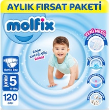 Molfix Bebek Bezi 5 Beden Junior Aylık Fırsat Paketi 120 Adet
