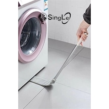 1 Yedekli Mikrofiber Başlıklı Girintili Yüzey Dip Köşe Raf Temizleme Mopu Toz Alma Fırçası