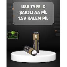 Usb Type-c Girişli Şarjlı Aa Lityum Pil 1.5v Sabit Çıkış 3200mwh 2'li Paket Mh-hs8139-7980